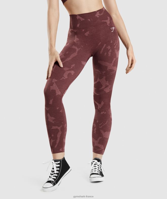 Gymshark adapter des leggings sans couture camouflage savane | brun cerise femmes 6HF28306